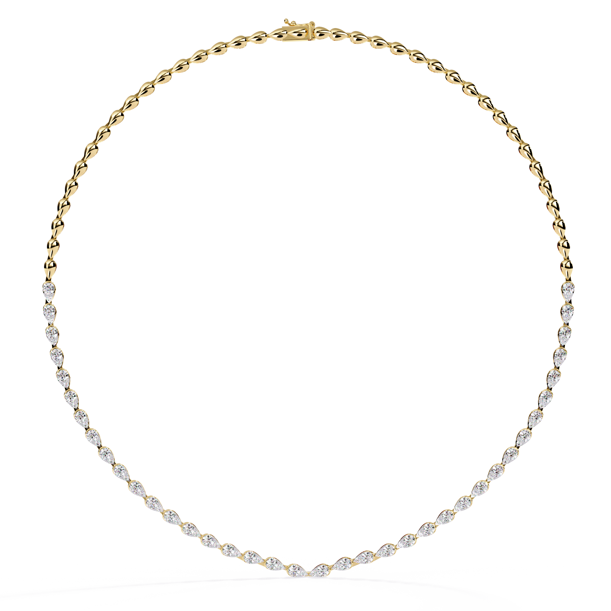 Modern Pear shape single line necklace for all aocassion